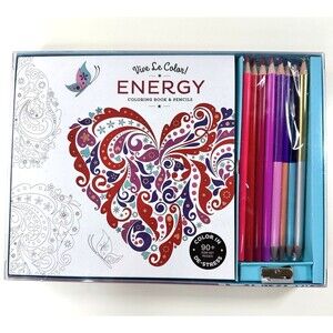 VIVE LE COLOR ENERGY Coloring Book Pencils De-Stress Adult Color Therapy Kit NEW